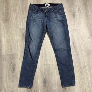 Paige Jeans Peg Skinny Women's Size 28 Dark Blue Mid-Rise Stretch Denim